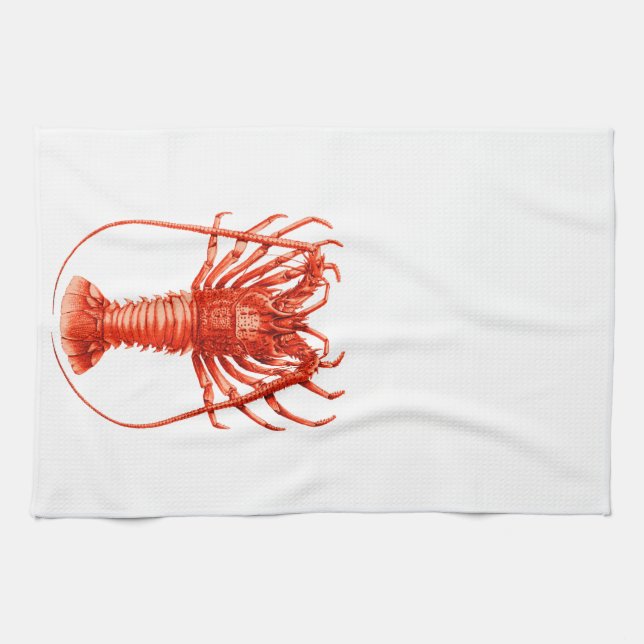 Spiny Lobster Kitchen or Tea Towel (Horizontal)