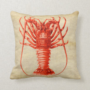 Spiny Lobster Nautical Themed Pillow