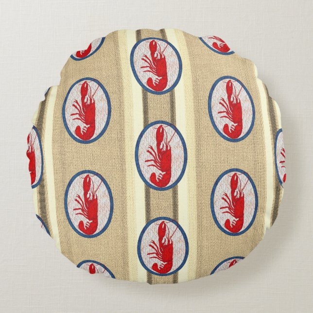 Spiny Rock Lobster Round Pillow (Front)