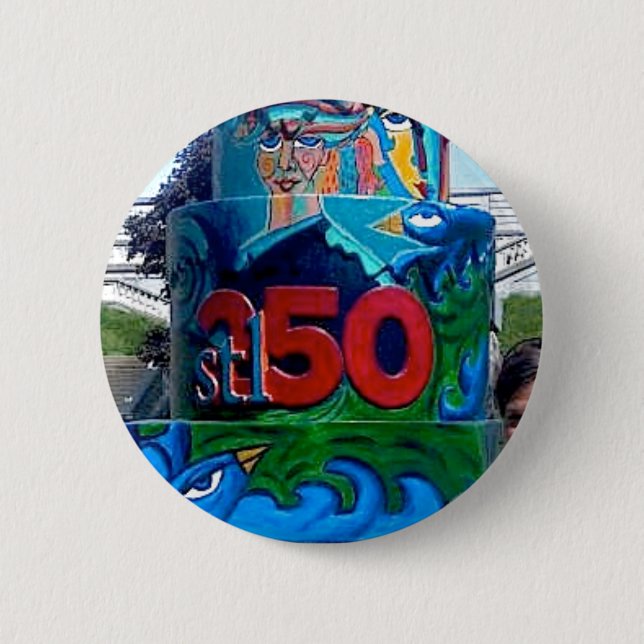 Spiral Bird Lady Cake At Compton Hill Water Tower Button (Front)