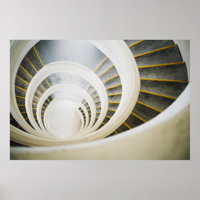 Spiral black and white stairs poster (Front)