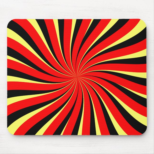 Spiral Black Red Yellow Mouse Pad (Front)