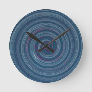 spiral blue - hypnotic round clock