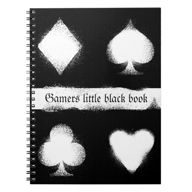 Spiral Book with Grunge Style Card Suit (Front)