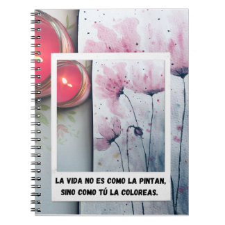 Spiral book with watercolor design