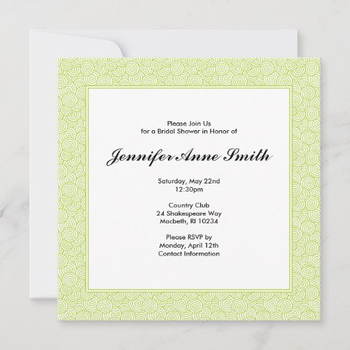 Spiral Bridal Shower Invitation