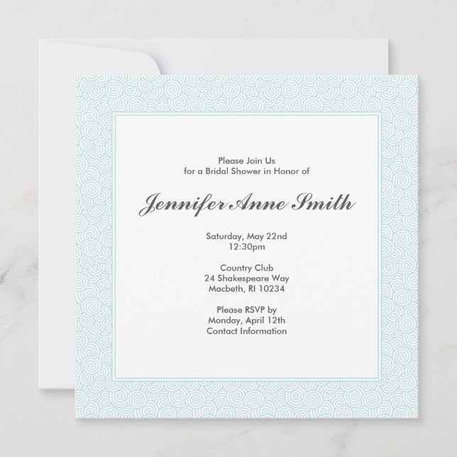 Spiral Bridal Shower Invitation (Front)