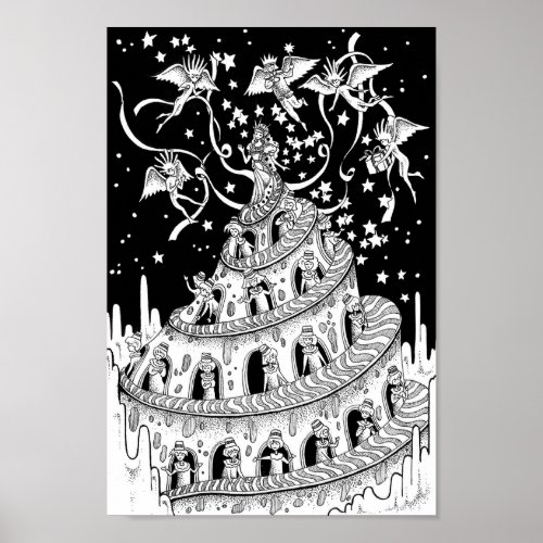 Spiral castle. Celebration for the queen. Poster