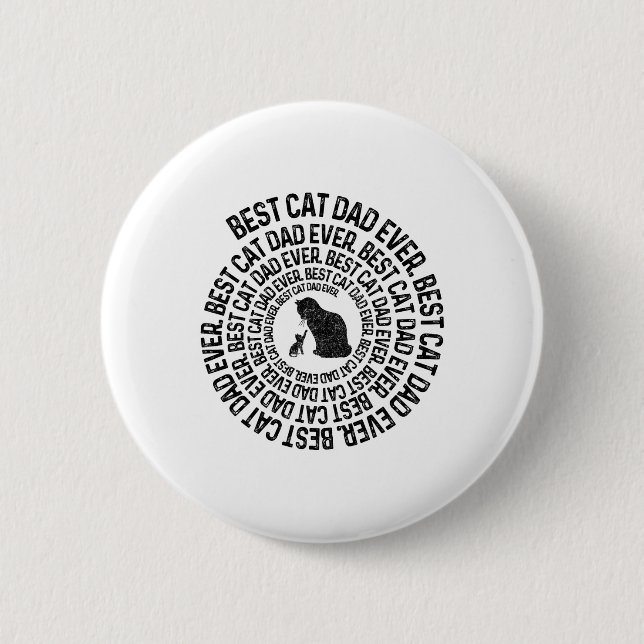 Spiral Cat Daddy - Best Cat Dad Daddy Ever Spiral  Button (Front)