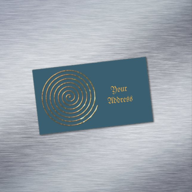 Spiral Celtic symbol gold metallic Business Card Magnet (In Situ)