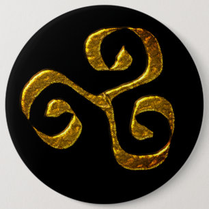 Spiral Celtic symbol gold metallic Button