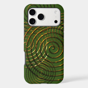 Spiral Celtic symbol gold metallic iPhone 17 Pro Max Case