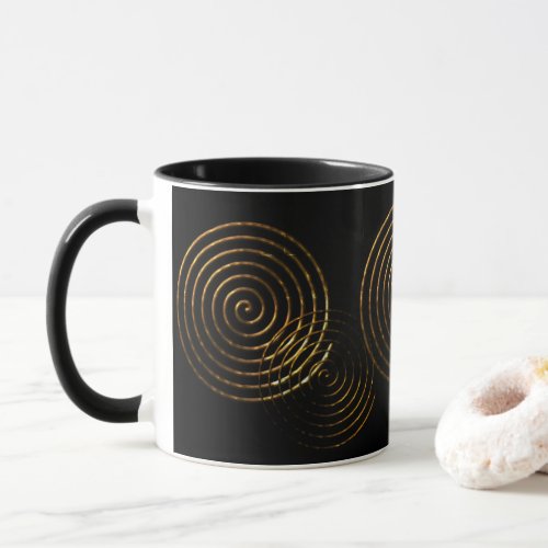 Spiral Celtic symbol gold metallic Mug