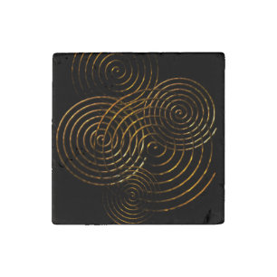 Spiral Celtic symbol gold metallic Stone Magnet
