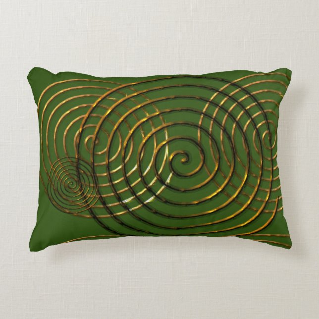 Spiral Celtic symbol gold metallic Throw Pillow (Front)