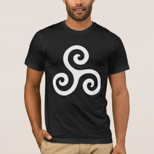 Spiral Celtic Triskelion in White T-Shirt