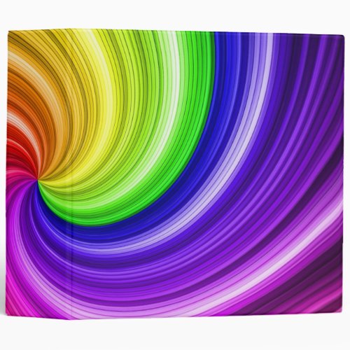 Spiral Colorful Tie Dye Rainbow Swirl Art Pattern 3 Ring Binder