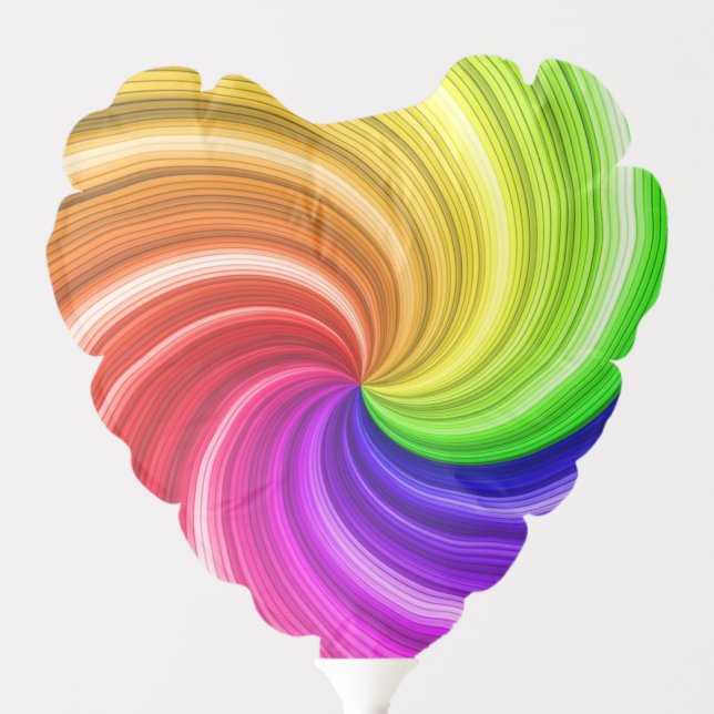 Spiral Colorful Tie Dye Rainbow Swirl Art Pattern Balloon (Front)