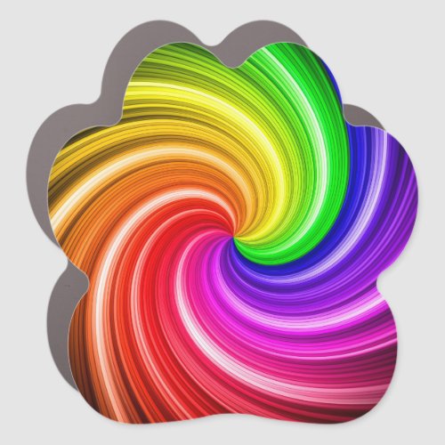 Spiral Colorful Tie Dye Rainbow Swirl Art Pattern Car Magnet