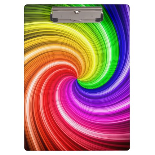 Spiral Colorful Tie Dye Rainbow Swirl Art Pattern Clipboard