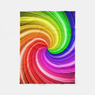 Spiral Colorful Tie Dye Rainbow Swirl Art Pattern Fleece Blanket