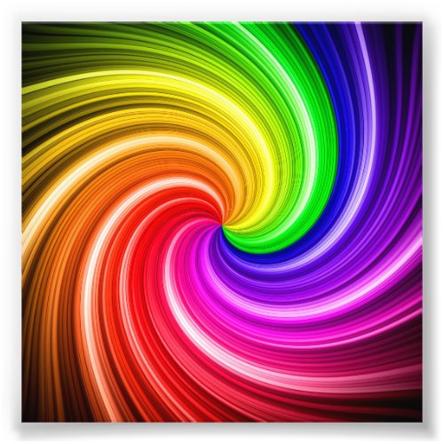 Spiral Colorful Tie Dye Rainbow Swirl Art Pattern Photo Print