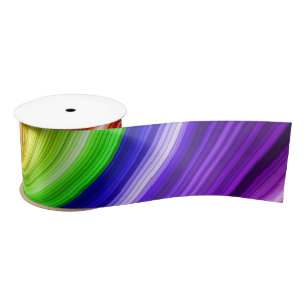 Spiral Colorful Tie Dye Rainbow Swirl Art Pattern Satin Ribbon