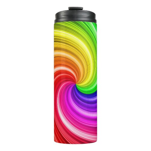 Spiral Colorful Tie Dye Rainbow Swirl Art Pattern Thermal Tumbler
