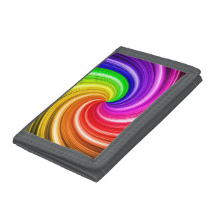 Spiral Colorful Tie Dye Rainbow Swirl Art Pattern Tri-fold Wallet
