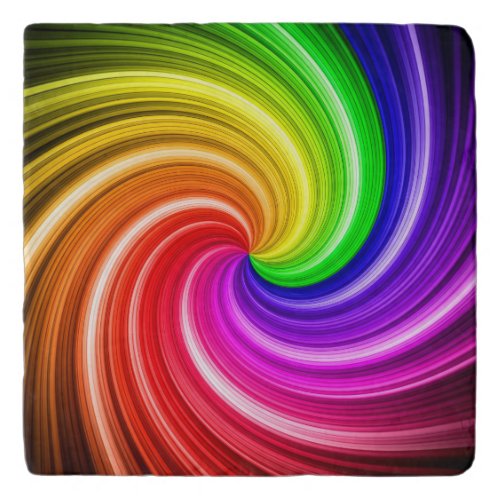 Spiral Colorful Tie Dye Rainbow Swirl Art Pattern Trivet