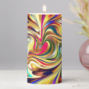 Spiral Colors Pillar Candle