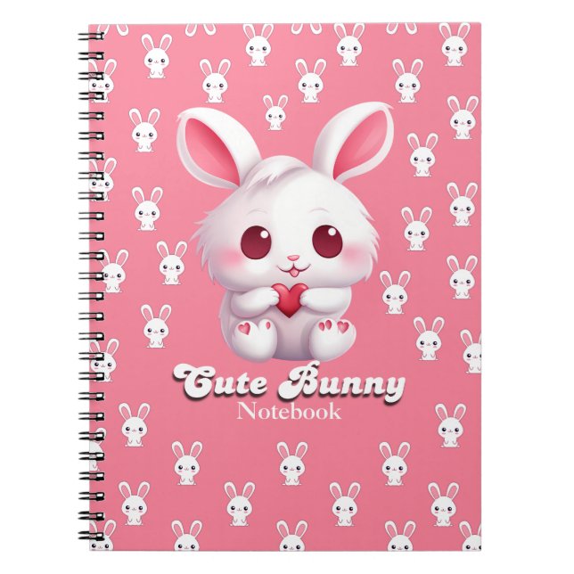 Spiral Cute Bunny Notebook (Front)