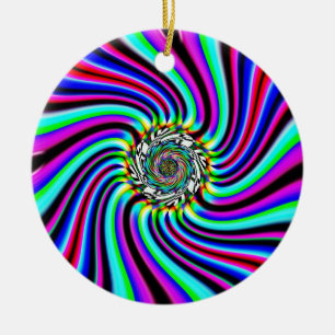 Spiral dance ceramic ornament