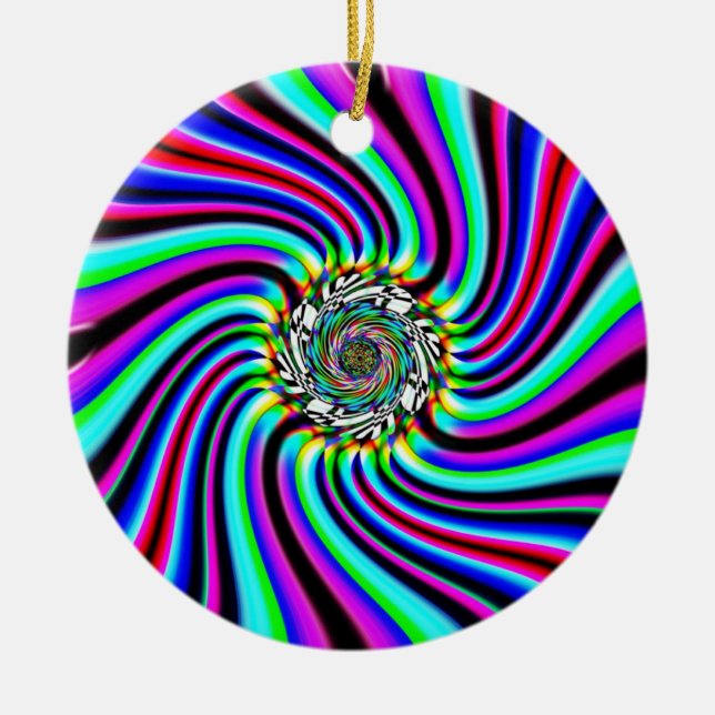 Spiral dance ceramic ornament (Front)