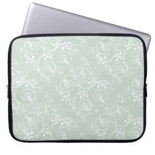 Spiral Design with Green Fabric Laptop Sleeve