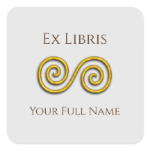 Spiral Ex Libris Bookplate, Customizable