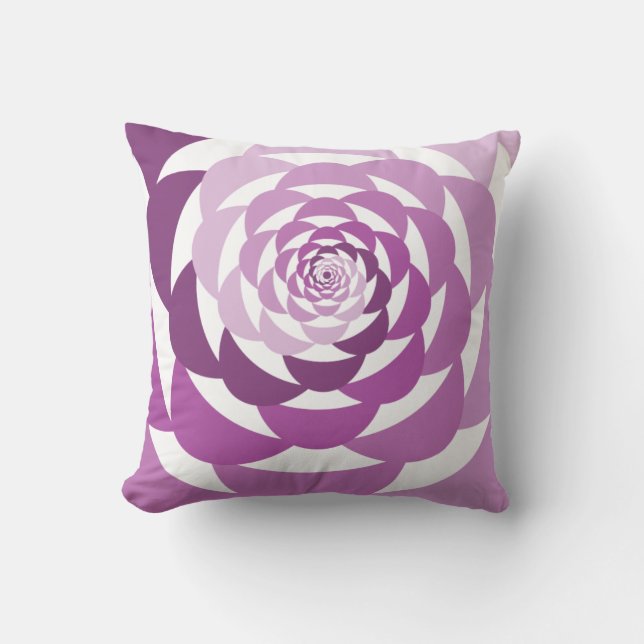 Spiral Flower Pink Gradation Pillow (Front)