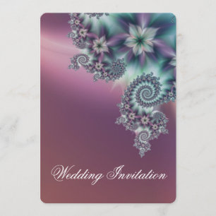 Spiral flowers wedding invitation