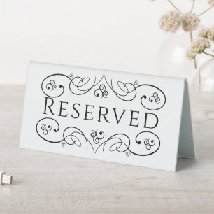 Spiral Foliage Reserved Table Tent Sign