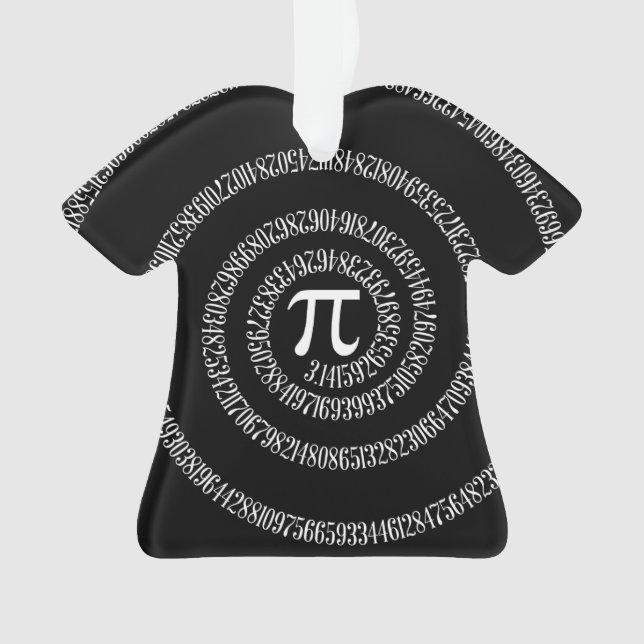 Spiral for Pi Digits on Black Ornament (Front)
