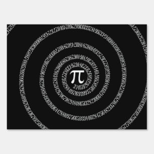 Spiral for Pi Digits on Black Sign