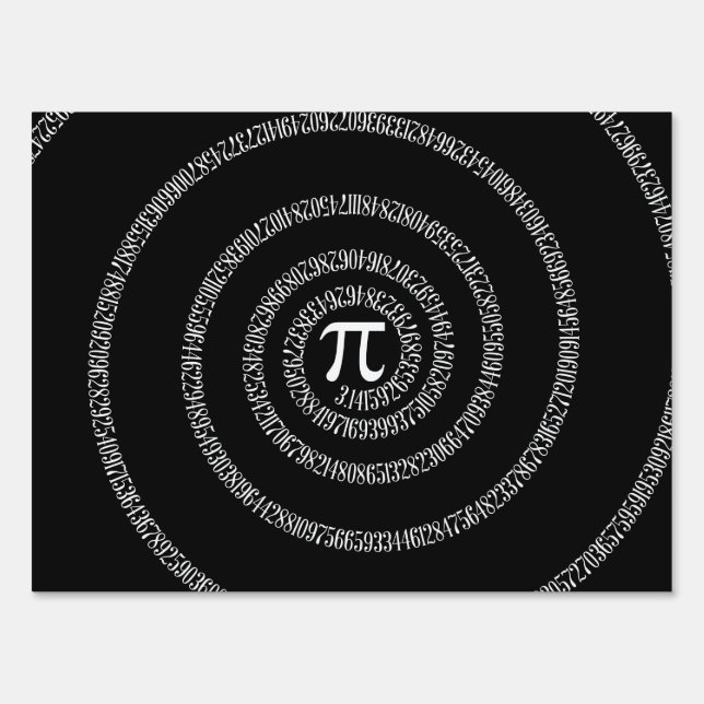 Spiral for Pi Digits on Black Sign (Front)