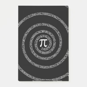 Spiral for Pi Numbers on Black Post-it Notes