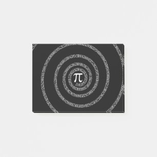 Spiral for Pi Numbers on Black Post-it Notes