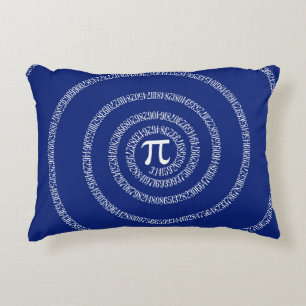 Spiral for Pi Numbers on Navy Blue Decor Accent Pillow