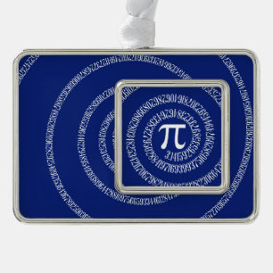Spiral for Pi Numbers on Navy Blue Decor Christmas Ornament