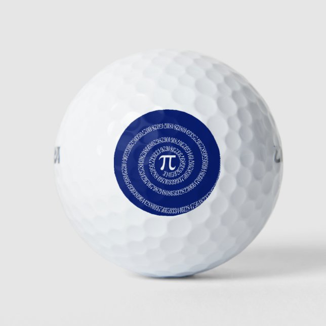 Spiral for Pi Numbers on Navy Blue Decor Golf Balls (Front)