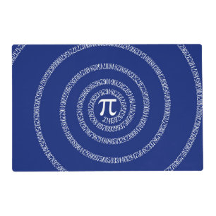 Spiral for Pi Numbers on Navy Blue Decor Placemat