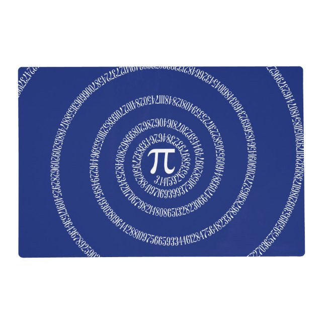 Spiral for Pi Numbers on Navy Blue Decor Placemat (Front)