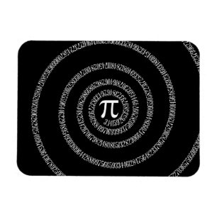 Spiral for Pi on Black Decor Magnet